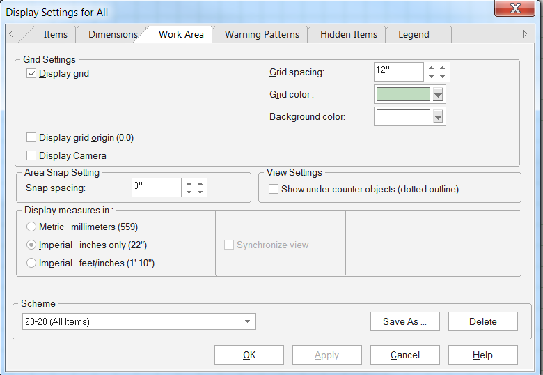 How to create, edit, delete and apply a display scheme – Design